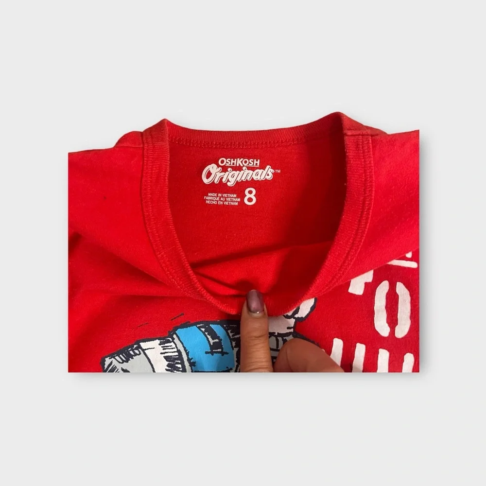 OshKosh B'gosh 4th Of July Grill Robot Graphic Red Shirt